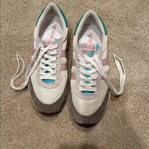 Gola Women's Cream and Pink Sneakers